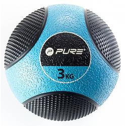 Foto van Pure2improve medicine ball 3 kg lichtblauw/zwart