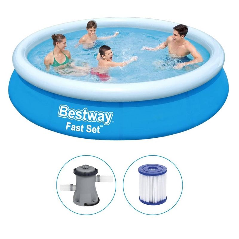 Foto van Bestway fast set zwembad + filterpomp 366 cm