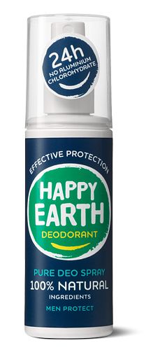 Foto van Happy earth 100% natuurlijke deo spray men protect