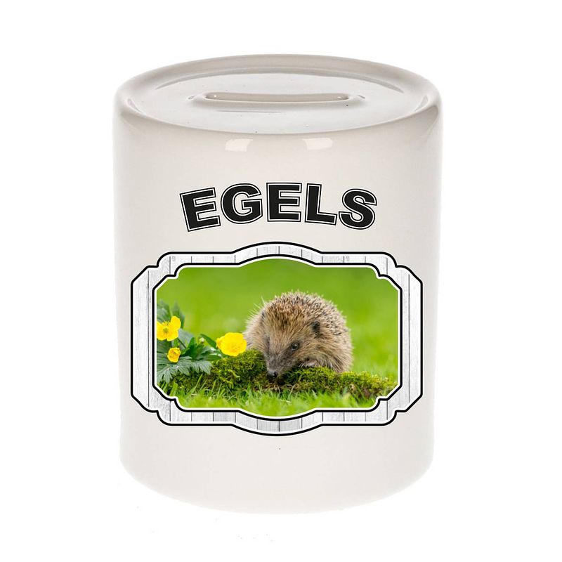 Foto van Dieren egel spaarpot - hedgehogs/ egels spaarpotten kinderen 9 cm - spaarpotten