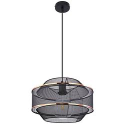 Foto van Industriële hanglamp bellona - l:35cm - e27 - metaal - zwart