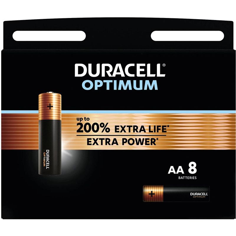 Foto van Duracell batterij optimum aa, blister van 8 stuks 8 stuks