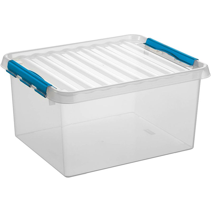 Foto van Q-line opbergbox - 36l - transp/blauw