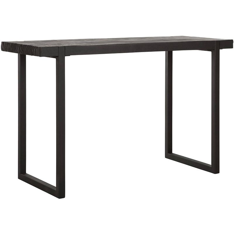 Foto van Dtp home writing desk beam black,76x120x50 cm, 5 cm recycled teakwo...