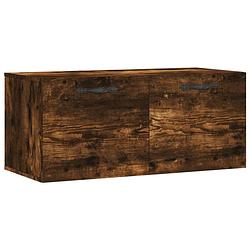 Foto van The living store wandkast - gerookt eiken - 80 x 36.5 x 35 cm - duurzaam materiaal