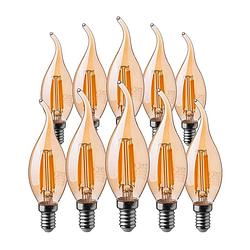 Foto van V-tac vt-1949 10-pack filament led lampen tip kaars - e14 - 4w - 350