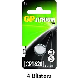 Foto van 4 stuks (4 blisters a 1 stuks) gp lithium cr1620