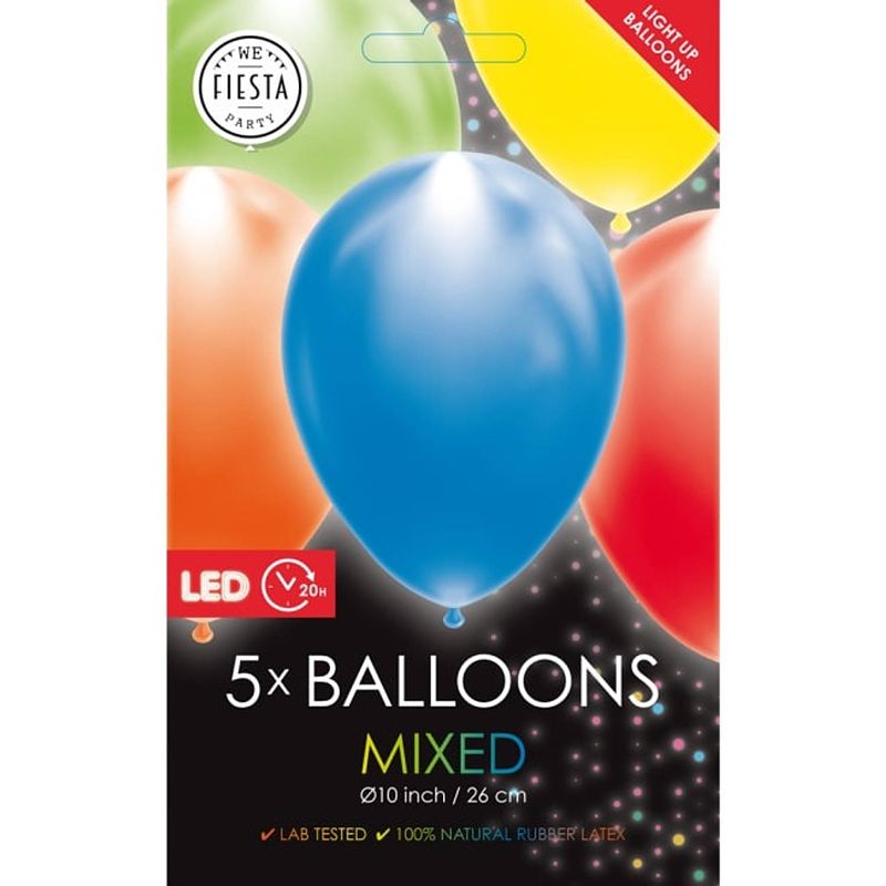 Foto van Wefiesta ballon led 25 cm latex 5 stuks