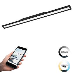 Foto van Eglo connect.z salobrena-z smart plafondlamp - 120 cm - zwart/wit - instelbaar wit licht - dimbaar - zigbee