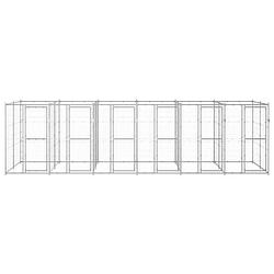 Foto van The living store hondenkennel - gegalvaniseerd staal - 660x220x180 cm - met vergrendelingssysteem