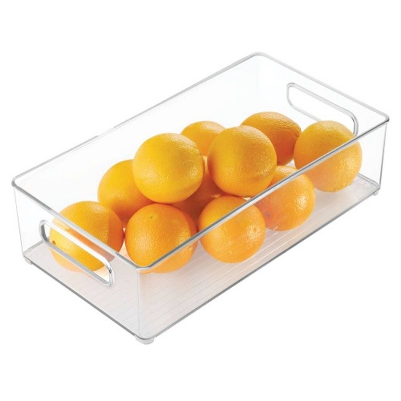 Foto van Idesign - koelkast organizer met handvaten, 20.1 x 36.8 x 10.2 cm, kunststof, transparant - idesign fridge binz