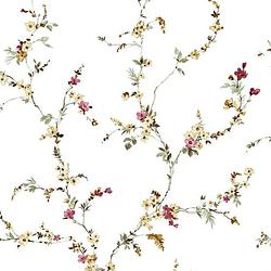 Foto van Noordwand behang blooming garden 6 floral strands wit en rood