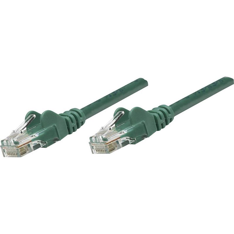 Foto van Intellinet 730457 rj45 netwerkkabel, patchkabel cat 6 u/utp 20.00 m groen 1 stuk(s)