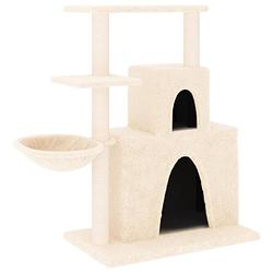 Foto van The living store kattenmeubel - alles-in-één - 61 x 35 x 83 cm - met huisjes - mand en platforms