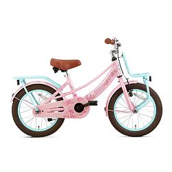 Foto van Supersuper meisjesfiets lola 16 inch 25,4 cm meisjes v-brakes roze/turquoise