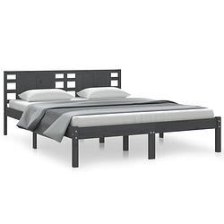 Foto van Vidaxl bedframe massief grenenhout grijs 140x200 cm