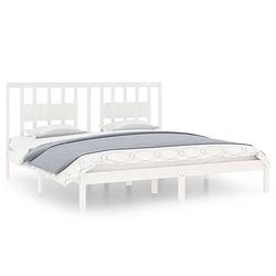 Foto van The living store houten bedframe - klassiek - 205.5 x 186 x 100 cm - massief grenenhout