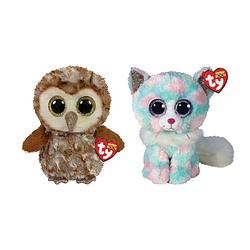 Foto van Ty - knuffel - beanie buddy - percy owl & opal cat