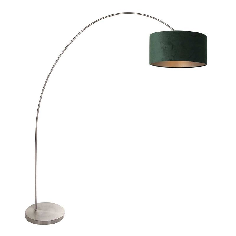 Foto van Mexlite solva vloerlamp - e27 (grote fitting) - groen en staal