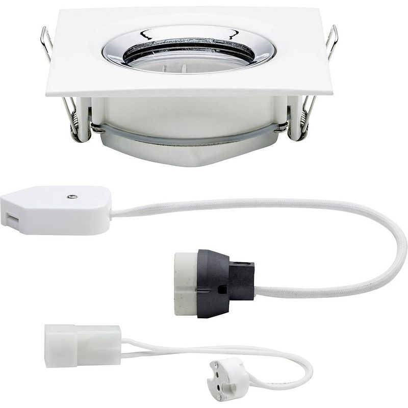 Foto van Paulmann nova inbouwlamp voor badkamer halogeen gu10, gu5.3 35 w ip65 wit (mat), chroom