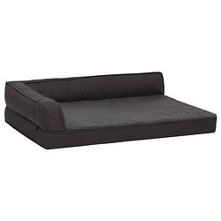 Foto van Vidaxl hondenbed ergonomisch linnen-look 90x64 cm fleece zwart