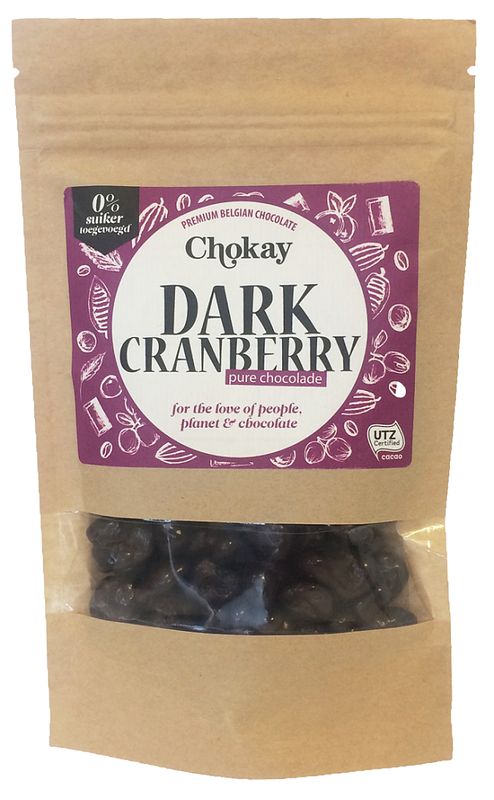 Foto van Chokay dark cranberry pure chocolade