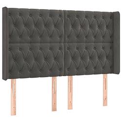 Foto van The living store hoofdeind classic - bedaccessoires - 163x16x118/128 cm - donkergrijs