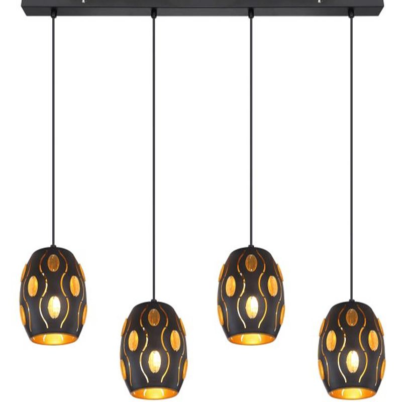 Foto van Industriële hanglamp narri - l:90cm - e27 - metaal - zwart