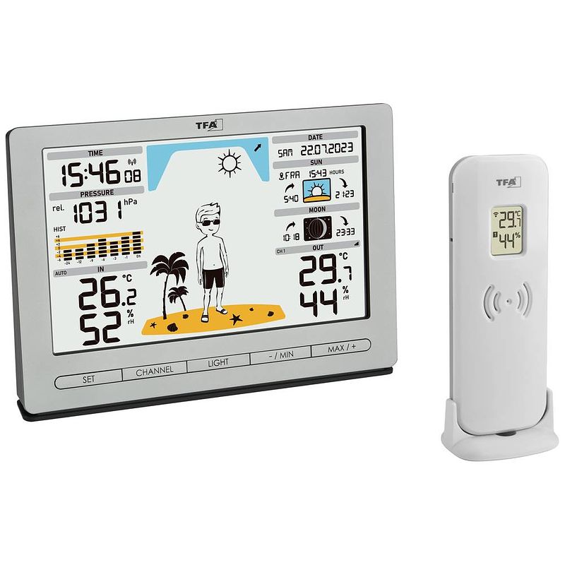 Foto van Tfa dostmann funk-wetterstation meteo jack 35.1097.54 draadloos weerstation verwachting voor 12 tot 24 uur