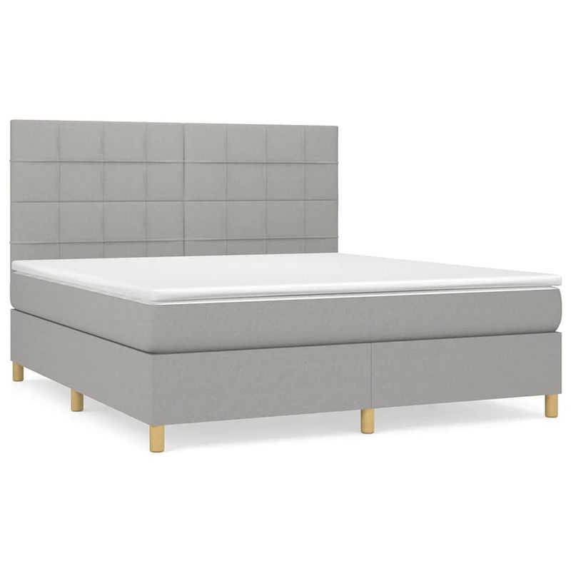 Foto van The living store boxspringbed - comfort - bedframe 203x180x118/128cm - matras 180x200x20cm - topmatras 180x200x5cm -