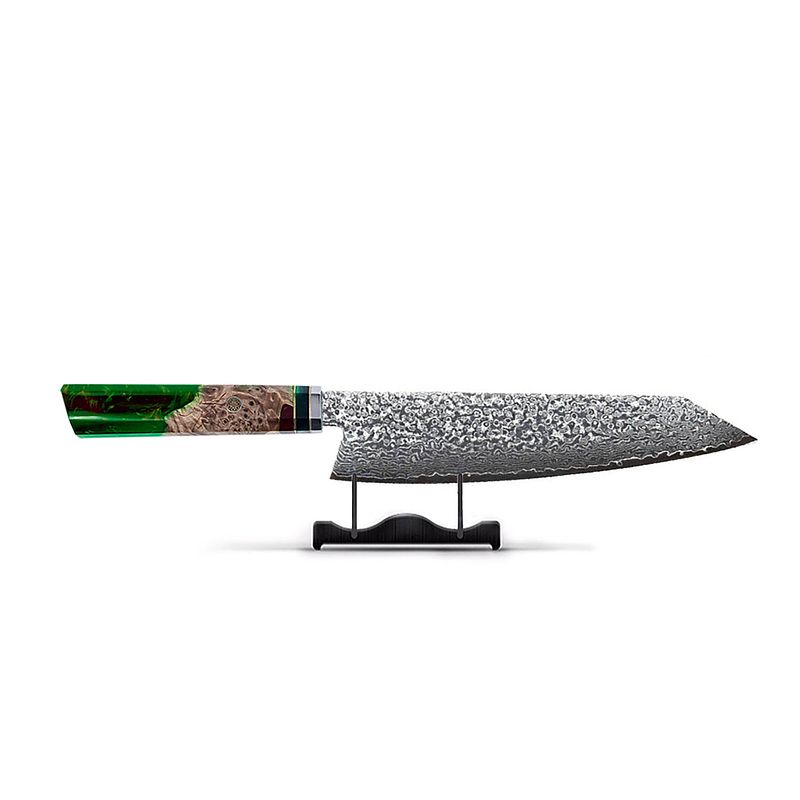 Foto van Shinrai japan emerald octagon damascus kiritsuke 23 cm - special edition