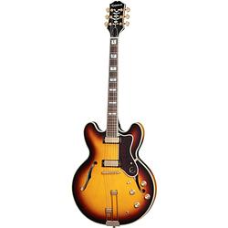 Foto van Epiphone original collection sheraton vintage sunburst semi-akoestische gitaar met premium gigbag