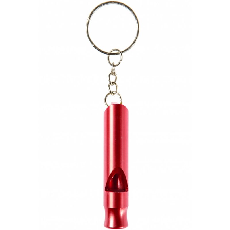 Foto van Lg-imports sleutelhanger met fluitje aluminium 6 cm rood