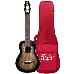 Foto van Flight peter moss signature moonburst stain elektrisch-akoestische concert ukelele met deluxe gigbag