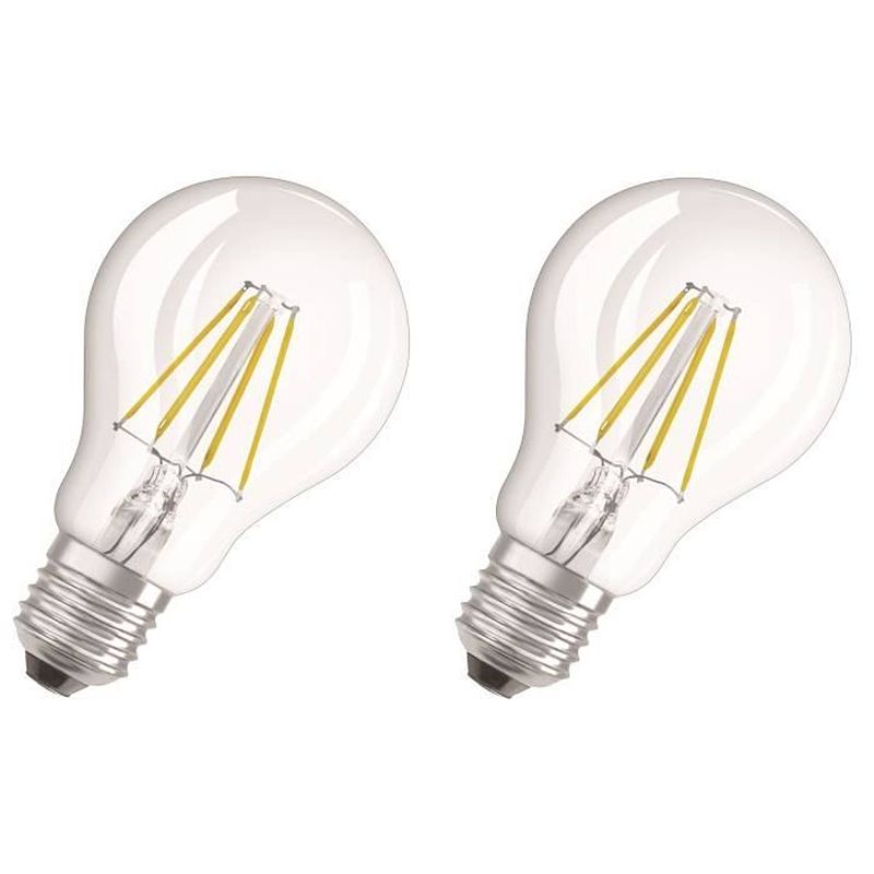 Foto van Osram set van 2 standaard e27 led-lampen 4w gelijk aan 40w warmwit