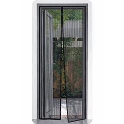 Foto van 2x sets opzet deurhorren zwart 210 x 50 cm - deurhorren