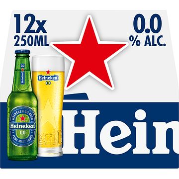 Foto van Heineken premium pilsener 0.0 bier draaidop fles 12 x 25cl bij jumbo