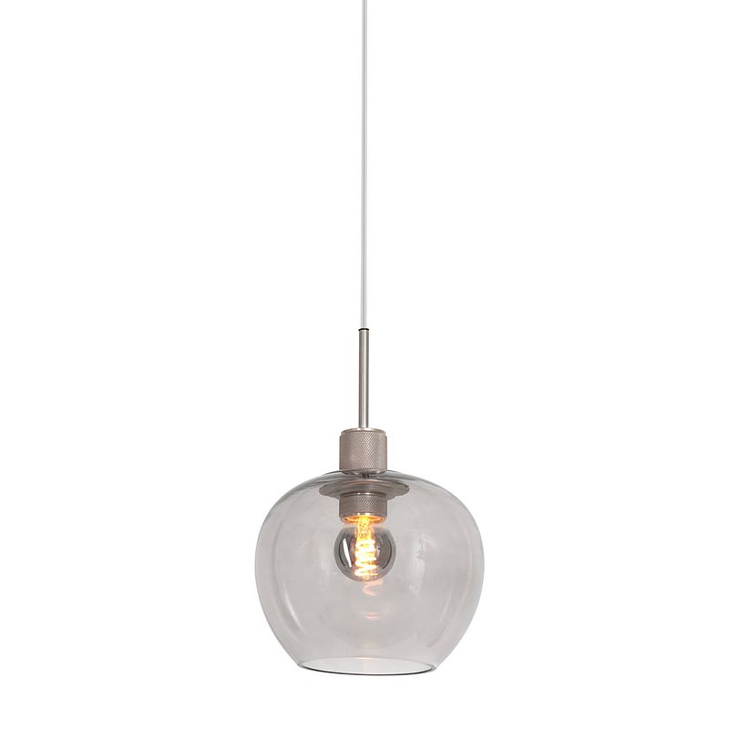 Foto van Moderne hanglamp - steinhauer - glas - modern - retro - e14 - l: 16cm - voor binnen - woonkamer - eetkamer - zilver