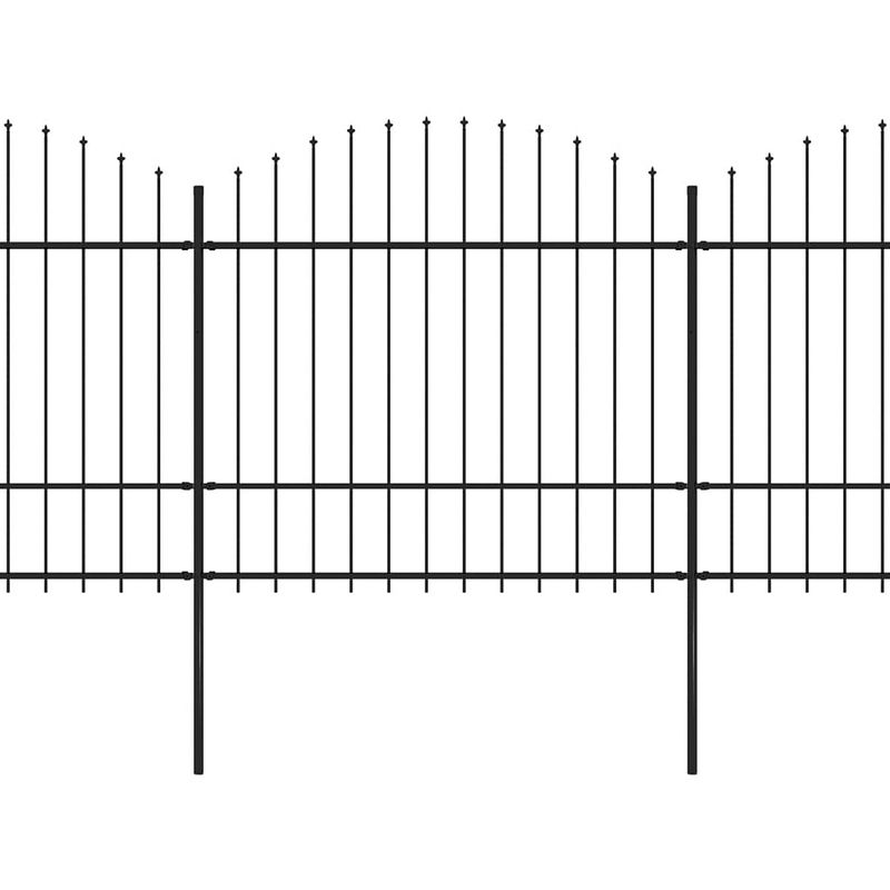 Foto van Infiori tuinhek met speren bovenkant (1,5-1,75)x3,4 m staal zwart