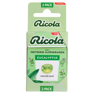 Foto van Ricola eucalyptus suikervrij duopack 2 x 50g bij jumbo