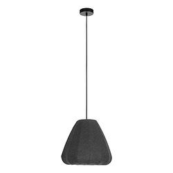 Foto van Eglo barlaston hanglamp - e27 - ø 35 cm - zwart/grijs - textiel