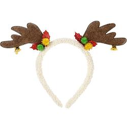 Foto van Christmas decoration kerst haarband - rendier gewei - bruin - polyester - verkleedattributen