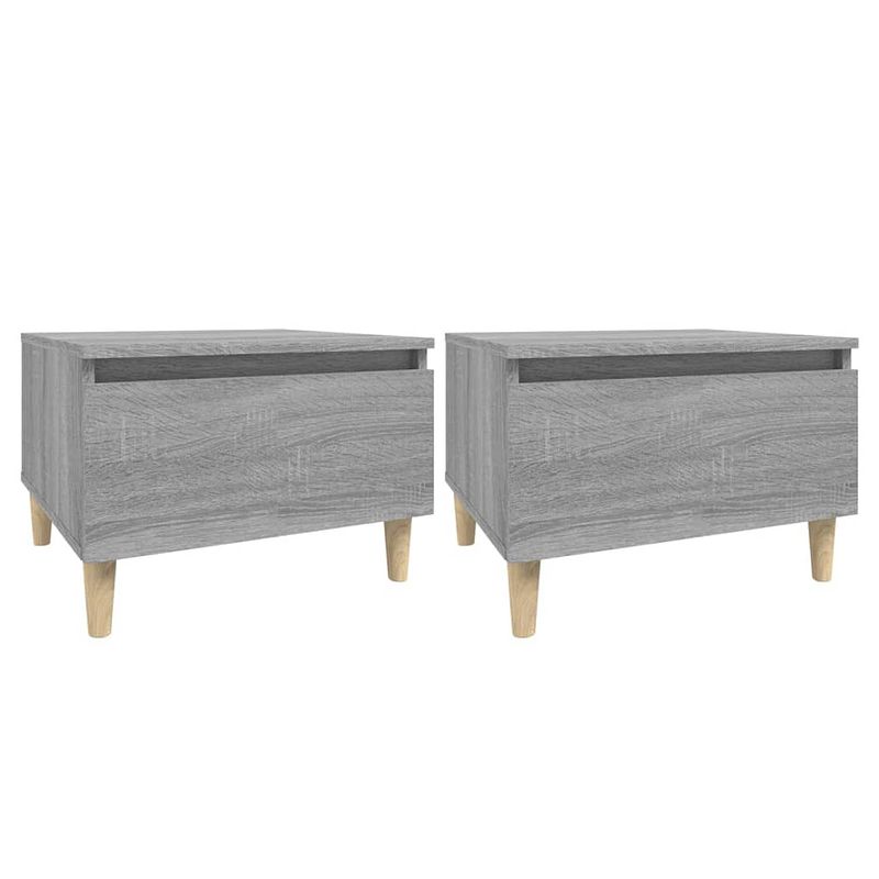 Foto van The living store bijzettafels - scandinavische stijl - 50 x 46 x 35 cm - grijs sonoma eiken