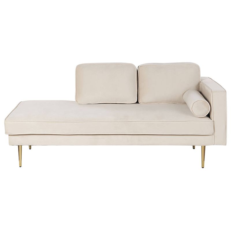 Foto van Beliani miramas - chaise longue-beige-fluweel