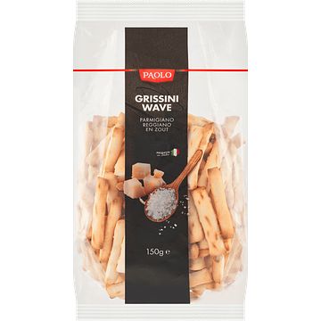 Foto van Deli di paolo mini grissini wave parmezaanse kaas & zeezout 150g bij jumbo