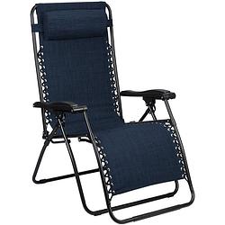 Foto van Abbey camp campingstoel chaise longue iv 90 x 65 x 112 cm marineblauw