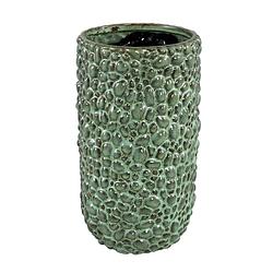 Foto van Ptmd danillo green glazed ceramic pot drops round high