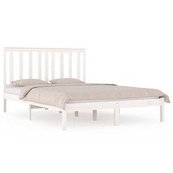 Foto van Vidaxl bedframe massief grenenhout wit 140x190 cm