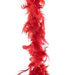 Foto van Boa kerstslinger veren rood 200 cm kerstversiering - kerstslingers