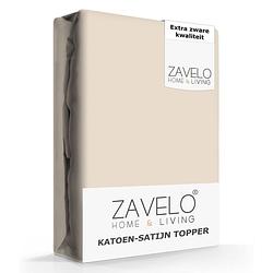 Foto van Zavelo deluxe katoen-satijn topper hoeslaken zand-1-persoons (90x220 cm)